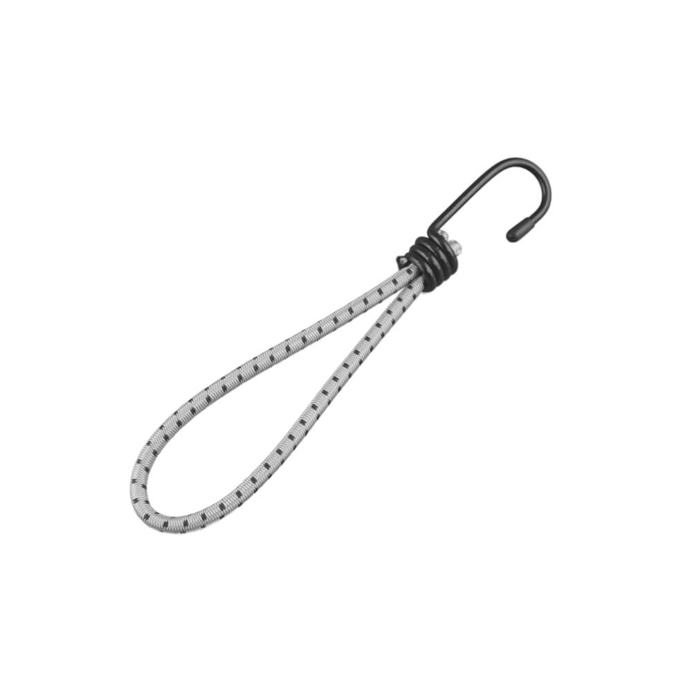 สายรัดยางยืดแบบห่วง ECSAI ตะขอเหล็ก ขนาด 6 มม. ยาว 20 ซม. สีเทา-ดำ (แพ็ค 6 ชิ้น)_1